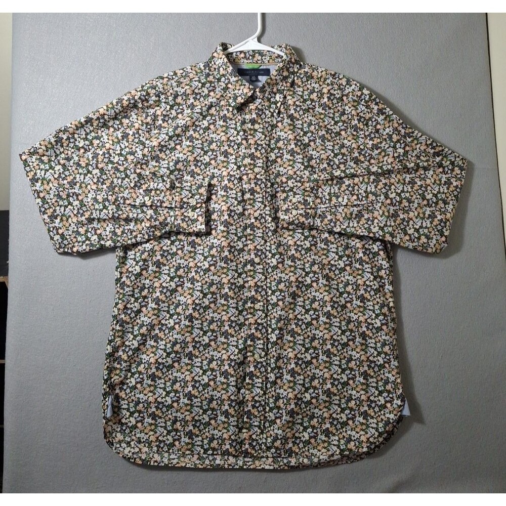 Tommy Hilfiger Shirt Men Large Colorful Floral Button Up Long Sleeve EUC